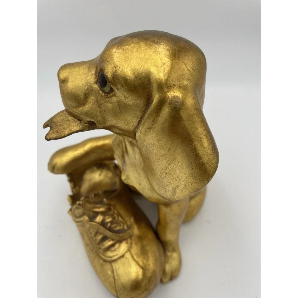 Vintage MCM  Freeman McFarlin Rutledge 859  Gold Leaf ‎ Puppy Dog w/Shoe